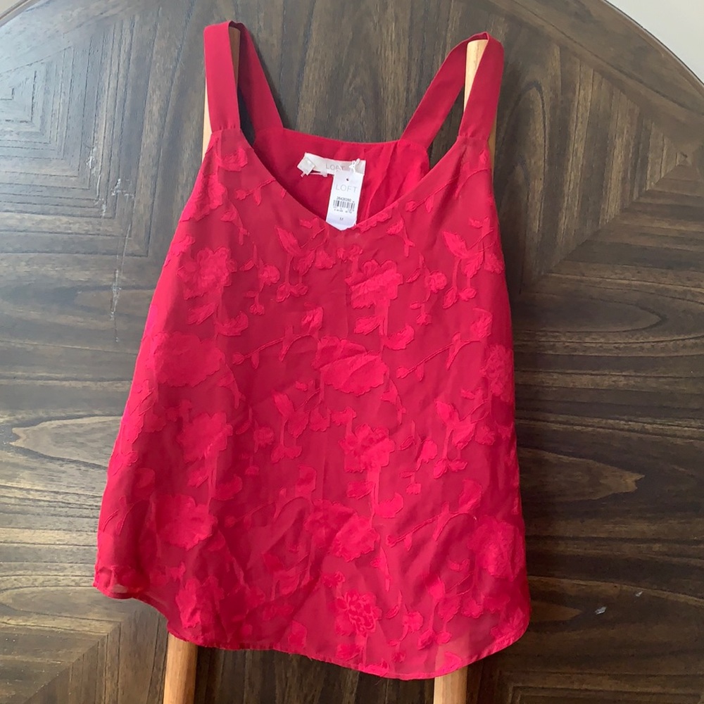 Hot pink floral tank top blouse